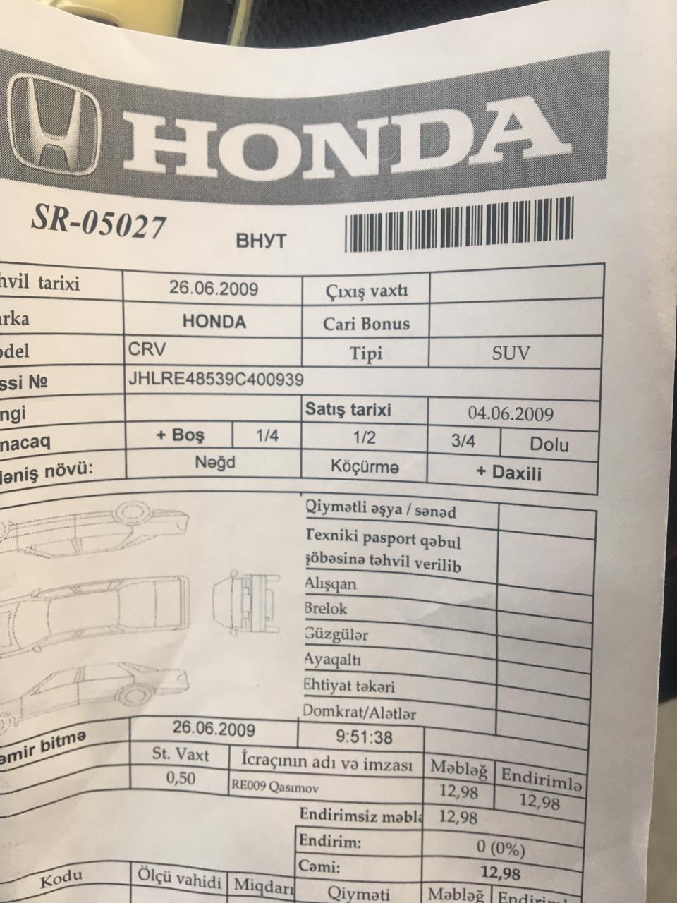 Honda CR-V, 2009 il, 2.4 L, 230 000 km