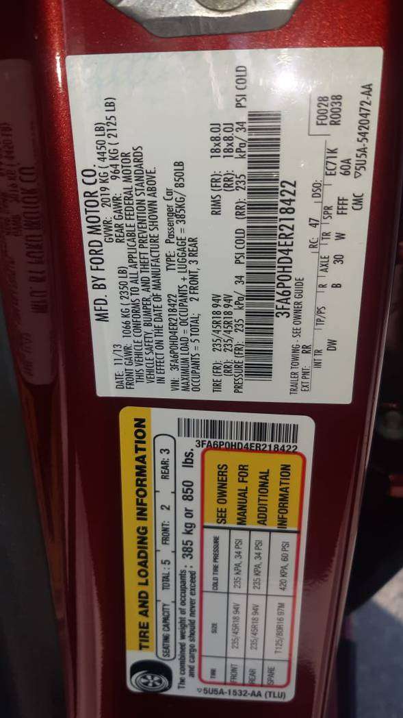 Ford Fusion, 2013 il, 1.5 L, 81 000 km