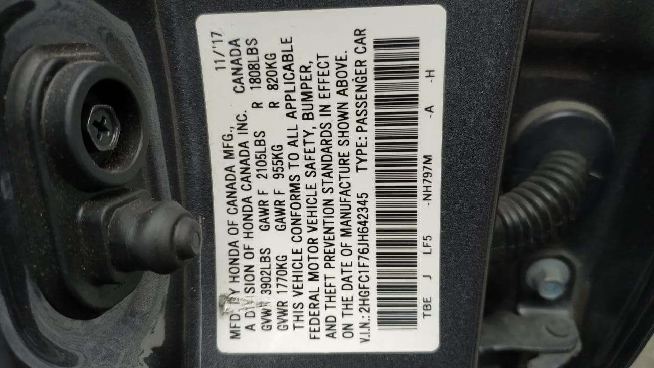 Honda Civic, 2017 il, 1.5 L, 52 300 km